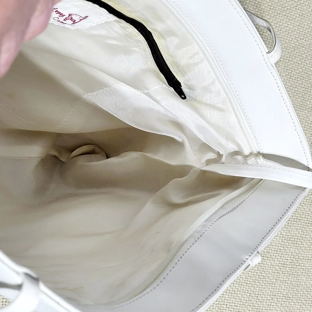 Vintage Lopez Camacho White Leather with Snakeskin Accent